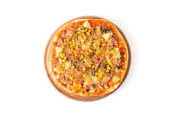 Fresh pizza with cheese