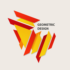 Modern abstract agressive design, creative concept, background with polygonal geometric elements.Vector illustration with red, yellow, orange lines. Used for banner, poster, card, infographic