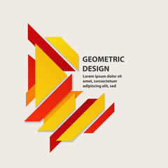 Modern abstract design, creative concept, background with polygonal geometric elements.Vector illustration with red, yellow, orange lines. Used for banner, poster, card, infographic