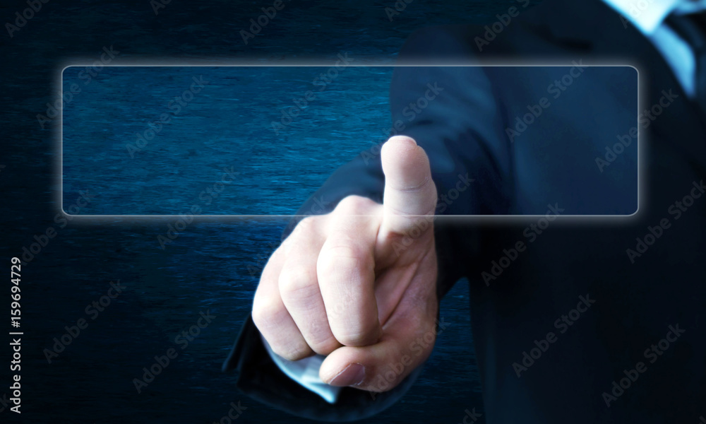 Canvas Prints man touching display.