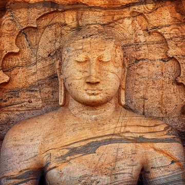 Polonnaruwa Gal Vihara Buddhist Statue. Sri Lanka