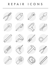 repair line icons vector illustration flat design