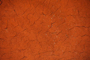 The wall covered with clay