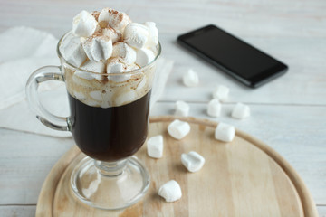 Coffee with marshmallow