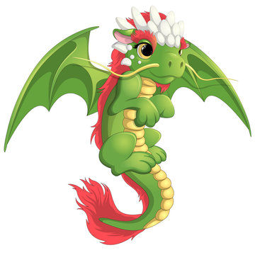Beautiful green dragon