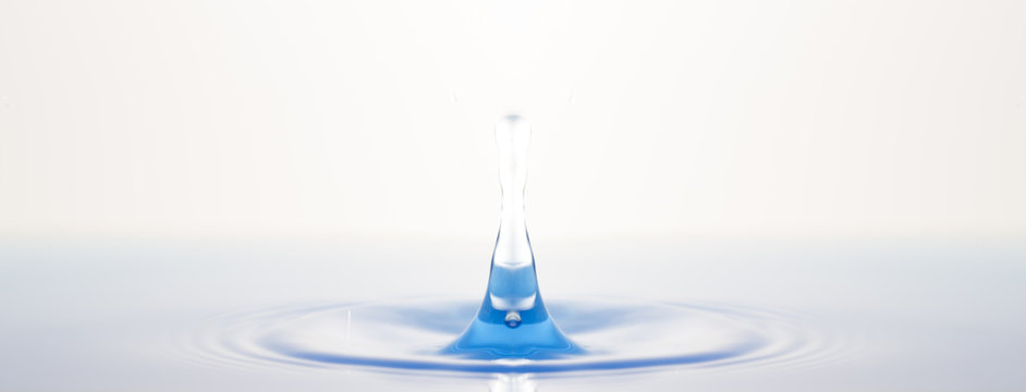 A blue water drop in photos.