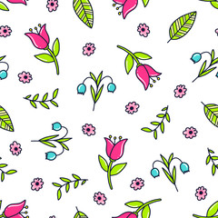 Doodles cute seamless pattern