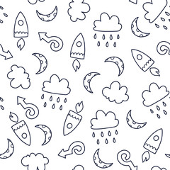 Doodles cute seamless pattern