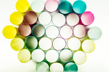 sipping straws on the white background