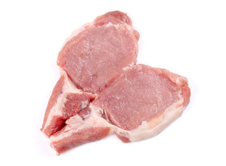 Raw chicken fillet isolated on white