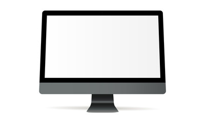 Fototapeta premium Monitor with blank screen isolated on white background - front view. Mockup for showcase your websites, applications, and more projects. Vector illustration