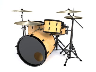 Fototapeta na wymiar drums with wood texture 3d rendering perspective 4