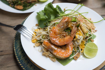 Food series: Pad-Thai with prawns, Famous Thai food