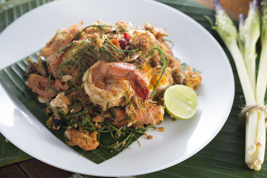 Food series: Pad-Thai with acacia, Famous Thai food
