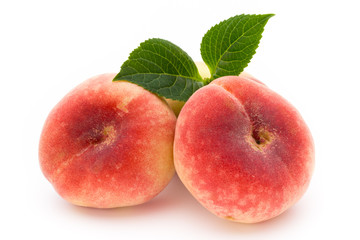 Peach. Fruit with isolated on white background.