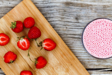 Strawberry smoothies and Strawberry. Dessert
