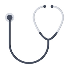 Stethoscope medical icon, vector illustration in flat style