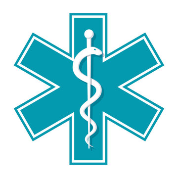 Medical symbol Star of Life, vector icon in flat style