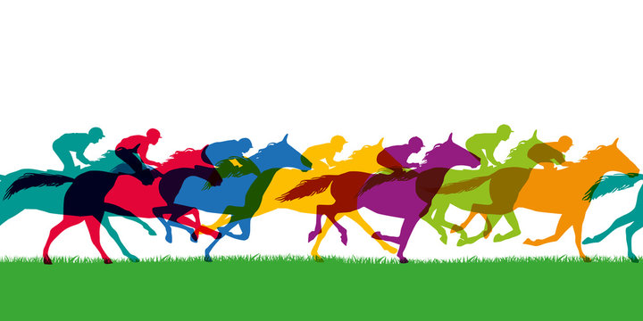 cheval - présentation - cheval de course - bannière - course hippique - silhouette
