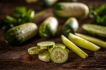 Fresh cucumber slices