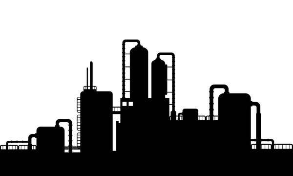 Factory of chemical Industries silhouette