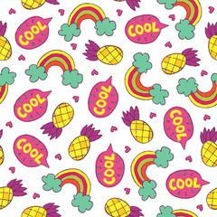 Seamless hand drawn summer pattern