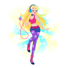 Girl with headphones