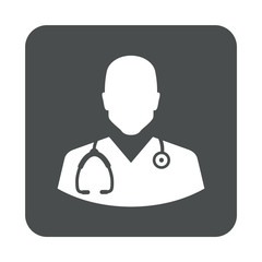 Icono plano medico en cuadrado gris
