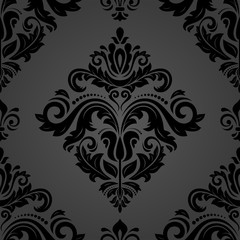 Classic seamless vector dark pattern. Traditional orient ornament. Classic vintage background
