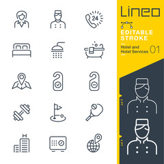 Lineo Editable Stroke - Hotel line icons
Vector Icons - Adjust stroke weight - Expand to any size - Change to any colour - obrazy, fototapety, plakaty