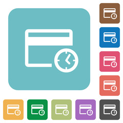 Credit card transaction history rounded square flat icons