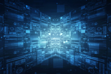 2d illustration technology background