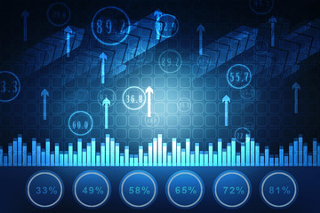 2d rendering Stock market online business concept. business Graph 