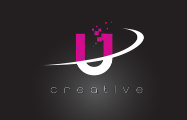 U Creative Letters Design With White Pink Colors © twindesigner