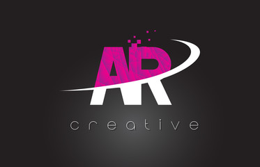 AR A R Creative Letters Design With White Pink Colors