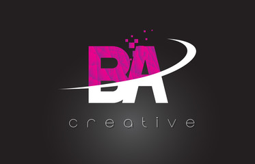 BA B A Creative Letters Design With White Pink Colors