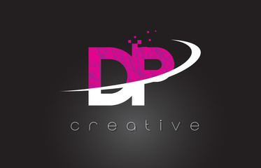 DP D P Creative Letters Design With White Pink Colors
