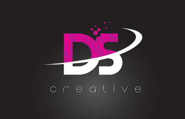 DS D S Creative Letters Design With White Pink Colors