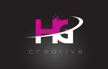 HG H G Creative Letters Design With White Pink Colors