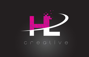 HL H L Creative Letters Design With White Pink Colors
