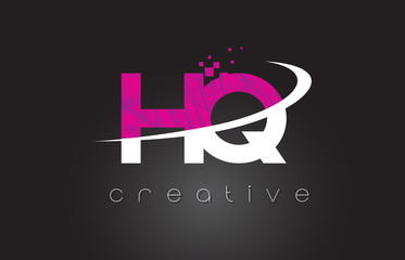 HQ H Q Creative Letters Design With White Pink Colors