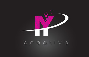 IY I Y Creative Letters Design With White Pink Colors