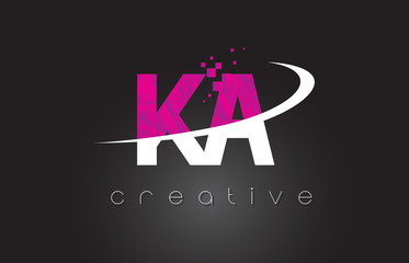 KA K A Creative Letters Design With White Pink Colors
