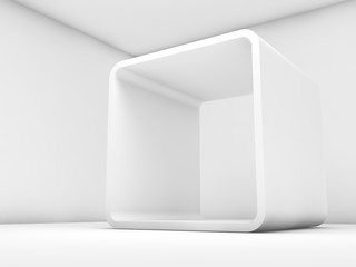 Abstract white empty interior, 3d render