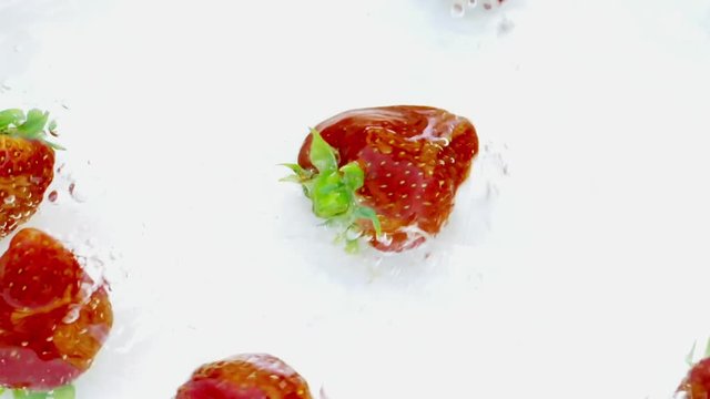 Strawberries In The Water Slow Motion
