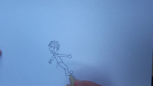 cartoon tekenaar tekent een strip van een jongen