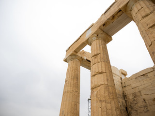 columns of the Acropolis (Propilea) Athens