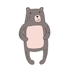 Cute cartoon bear character, vector illustration in simple style. Isolated on white background.