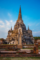 Fototapeta premium Wat Phra Si Sanphet temple in Ayutthaya Historical Park, a UNESCO world heritage site, Thailand