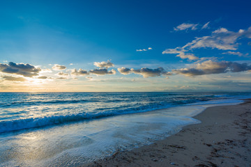 Sunset at the beach in Greece